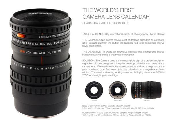 World's first lens calendar